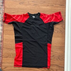 Sanabul Men's Black and Red rash guard BJJ